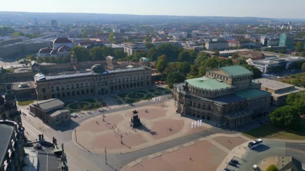 Zwinger Church Opera River City Dresden Drone 2023 Rampe Vitesse — Video
