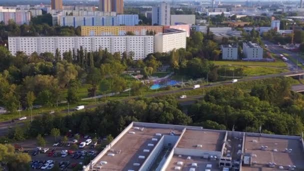 Kompleks Perumahan Sistem Panel Membangun Berlin Marzahn Jerman Musim Panas — Stok Video