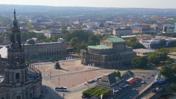 Zwinger Church Opera River City Dresden Drone 2023 Dolly Right — Video