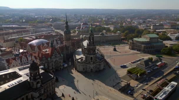 Opéra Église Zwinger River City Dresden Drone 2023 Séquences Tournées — Video