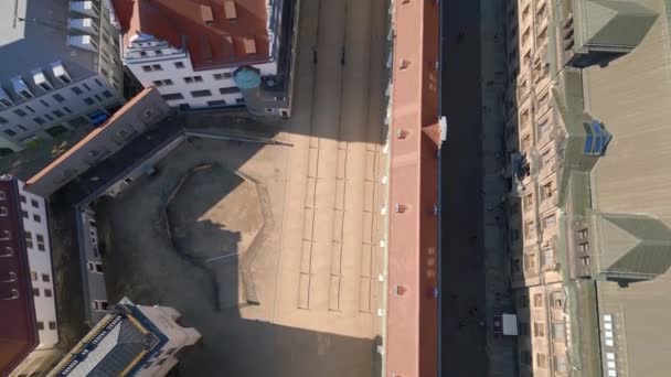 Zwinger Εκκλησία Όπερα Στο River City Δρέσδη Drone 2023 Κλίση — Αρχείο Βίντεο
