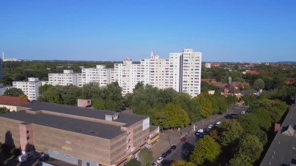 Sonnenallee Berlin Deki Prefabrik Apartmanlar Panorama Nsansız Hava Aracı Yüksek — Stok video