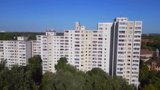Előre Gyártott Lakóépületek Sonnenallee Berlin Drón Fly Fordított Drón Kiváló — Stock videók