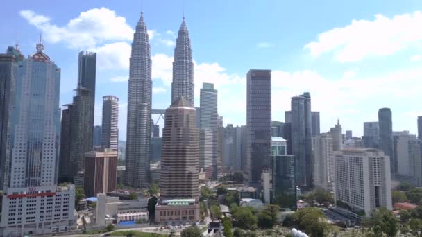 Moderní Most Kuala Lumpur City Mrakodrap Přehled Panorama Dron Vysoce — Stock video