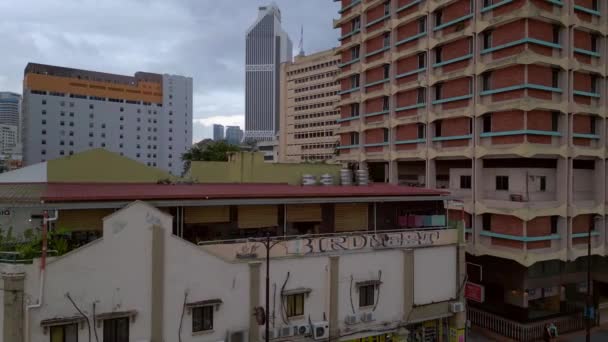 Kuala Lumpur Histórica Chinatown Malásia Dolly Drone Esquerdo Imagens Alta — Vídeo de Stock