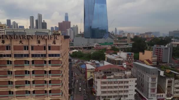 Kuala Lumpur Historiska Chinatown Malaysia Luta Upp Drönaren Högkvalitativ Film — Stockvideo