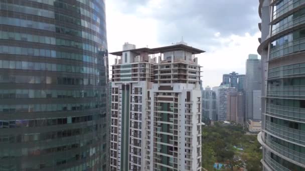 Finanzdistrikt Kuala Lumpur Wolkenkratzer Geschwindigkeit Rampe Hyperlapse Motionlapse Timelapse Hochwertiges — Stockvideo