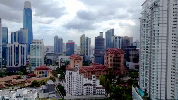 Pénzügyi Negyed Kuala Lumpur Felhőkarcoló Sebességrámpa Hyperlapse Motionlapse Időeltolódás Kiváló — Stock videók