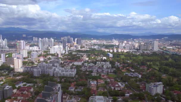 Quartier Financier Kuala Lumpur Skyscraper Panorama Aperçu Drone Images Haute — Video