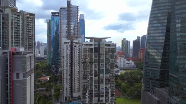 Pénzügyi Negyed Kuala Lumpur Felhőkarcoló Forgás Bal Drónra Kiváló Minőségű — Stock videók