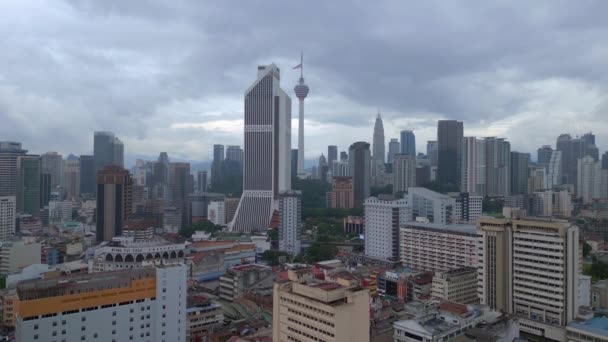 Kuala Lumpur History Chinatown Malaysia Нисходящий Дрон Высококачественные Кадры — стоковое видео