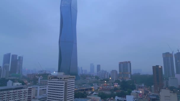 Kuala Lumpur Chinatown Town Petaling Street Tilt Drone High Quality — Stock Video