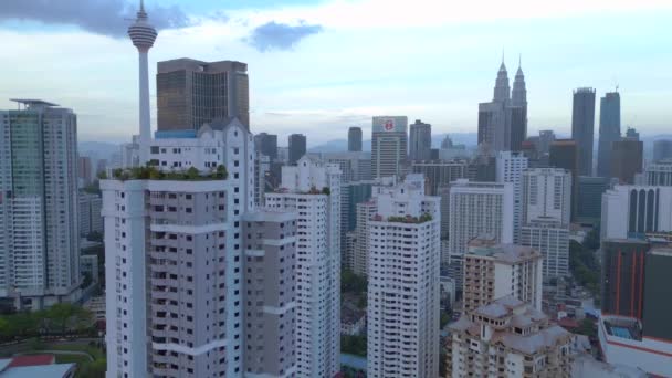 Kuala Lumpur City Jalan Alor Food Street Day Aerial View — Stock Video