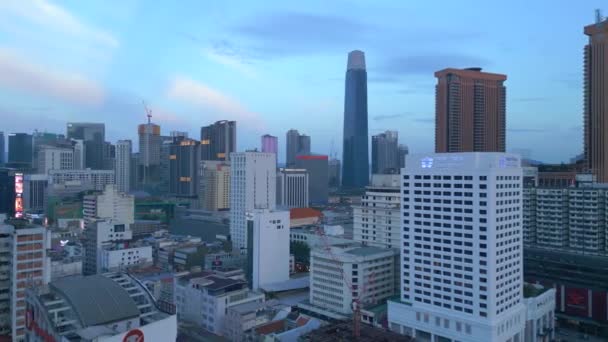 Jalan Alor Food Street Kuala Lumpur Day Aerial View Rotation — Stok Video