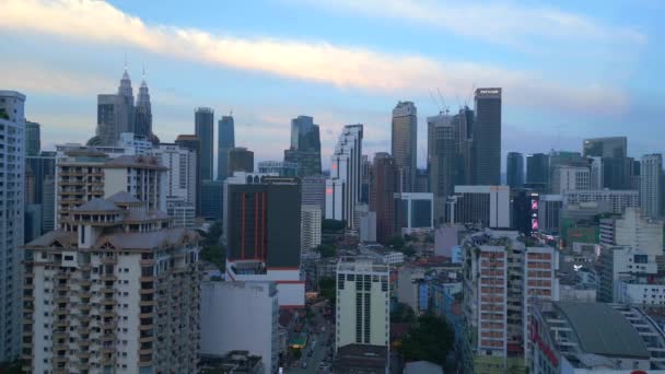 Jalan Alor Food Street Kuala Lumpur Hari Pandangan Udara Terbang — Stok Video