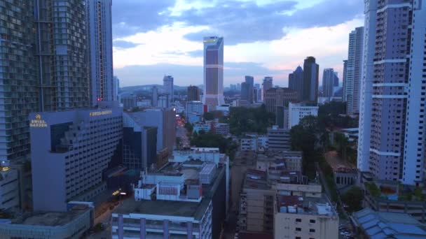 Kuala Lumpur Stadt Jalan Alor Food Street Tagesüberflugdrohne Aus Der — Stockvideo