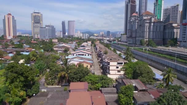 Pintasan Saloma Vila Cidade Kuala Lumpur Dia Panorama Visão Geral — Vídeo de Stock