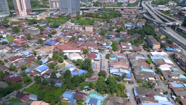 Pintasan Saloma Köyü Kuala Lumpur Günü Insansız Hava Aracı Yüksek — Stok video