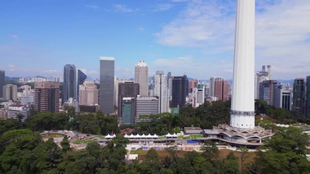 Selva Tropical Parque Selva Kuala Lumpur Vista Panorámica Ciudad Drone — Vídeos de Stock