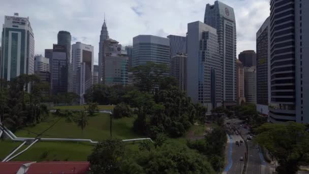 Regnskog Park Djungel Kuala Lumpur Stad Docka Höger Drönare Högkvalitativ — Stockvideo