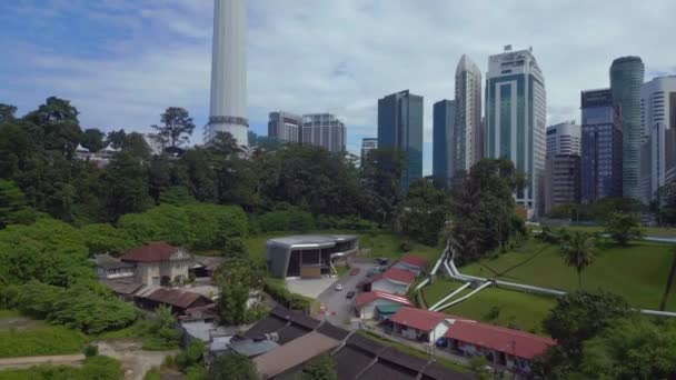 Джунглі Парку Тропічних Лісів Місті Куала Лумпур Спускається Безпілотник Високоякісні — стокове відео