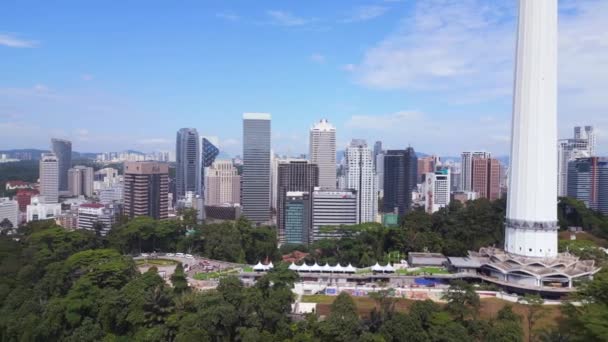 Regnskog Park Djungel Kuala Lumpur Stadsrotation Till Vänster Drönare Högkvalitativ — Stockvideo
