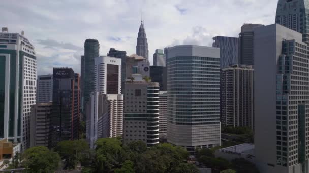 Floresta Tropical Parque Selva Kuala Lumpur Cidade Dolly Esquerda Drone — Vídeo de Stock