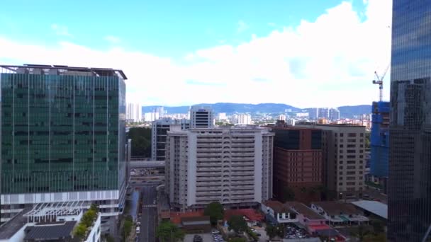 Centro Cidade Kuala Lumpur Ásia Metrópole Visão Geral Drone Imagens — Vídeo de Stock