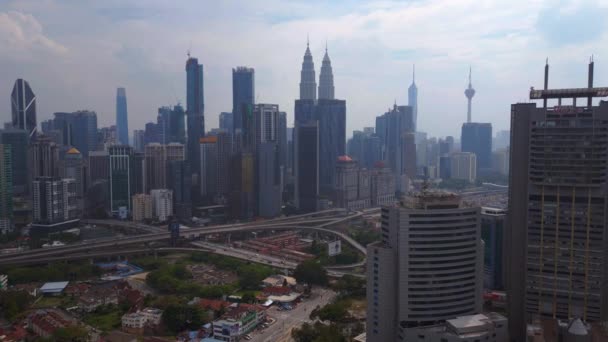 Kota Metropolis Asia Kuala Lumpur Malaysia Pesawat Tak Berawak Rekaman — Stok Video