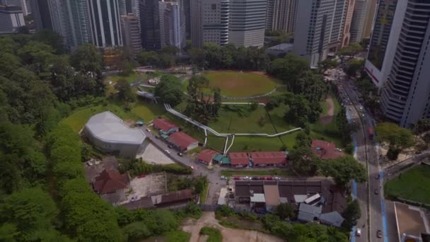 Selva Tropical Parque Selva Kuala Lumpur Ciudad Sobrevuelo Avión Tripulado — Vídeos de Stock