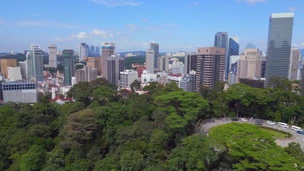 Regnskog Park Djungel Kuala Lumpur Stad Flyga Omvänd Drönare Högkvalitativ — Stockvideo