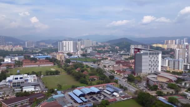 Asia Metropolis City Kuala Lumpur Malaysia Rotación Dron Derecho Imágenes — Vídeo de stock