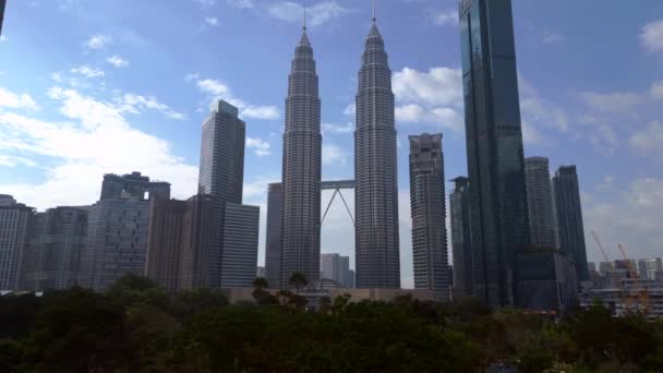 Modern City Skyscraper Kuala Lumpur Malaysia Speed Ramp Hyperlapse Motionlapse — Stock Video