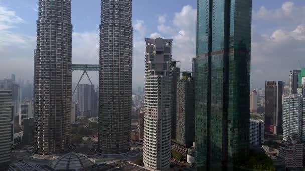 Modern Stad Skyskrapa Kuala Lumpur Malaysia Drönare Högkvalitativ Film — Stockvideo