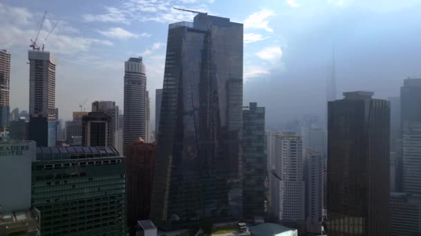 Modern City Skyscraper Kuala Lumpur Malaysia Rotation Right Drone High — Stock Video