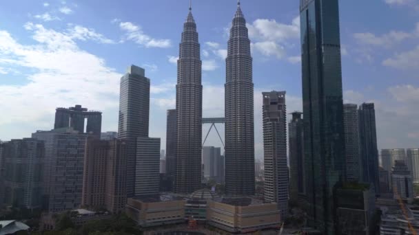 Modern Şehir Gökdeleni Kuala Lumpur Malezya Insansız Hava Aracı Çekiyor — Stok video