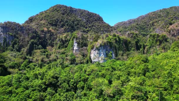 Primeval Jungle Hills Island Phi Phi Island Trípode Estático Flotando — Vídeos de Stock