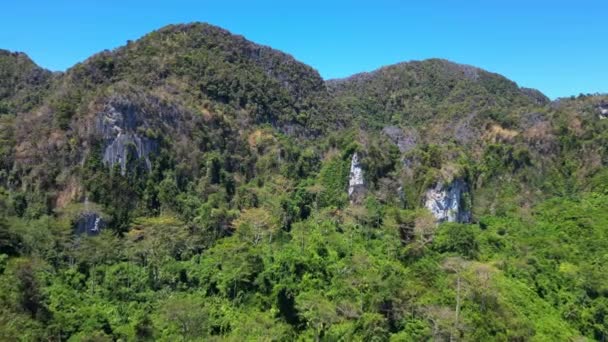 Urzeitliche Dschungel Hügel Insel Phi Phi Island Überflugdrohne Hochwertiges Filmmaterial — Stockvideo