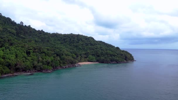 Île Rêve Inexplorée Plage Baie Paradis Panorama Aperçu Drone Images — Video