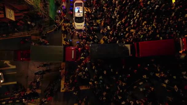 Thaipusam Utcai Fesztivál Este Város Függőleges Madarak Látvány Drón Kiváló — Stock videók