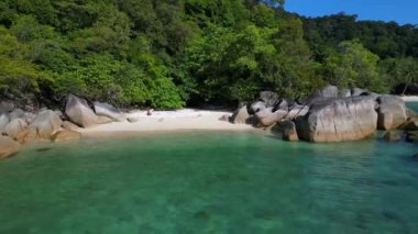 Serin, kumlu bir sahilin, yemyeşil bir ormanın ve berrak mavi suların ters uçuşu.