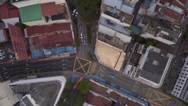 Kuala Lumpur Malajzia Város Városi Táj Vonattal Felhőkarcolókkal Drónfelvételek Fentről — Stock videók