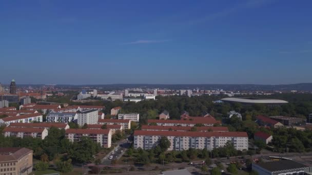 Der Dresdener Bahnhof Urbaner Landschaft Drehung Zur Rechten Drohne Drohnenschuss lizenzfreies Stockvideo