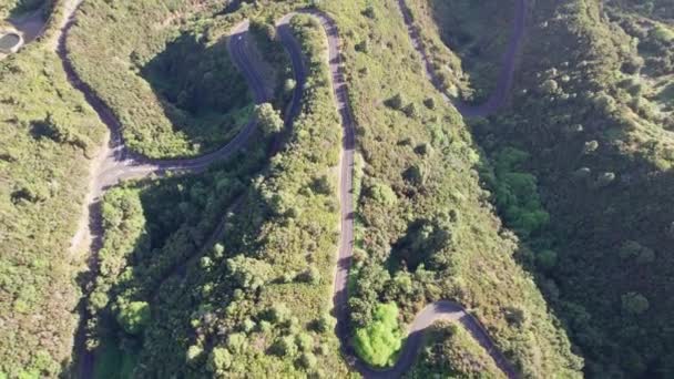 Imágenes Vista Del Dron Paisaje Montaña Carretera Con Curvas Islas — Vídeo de stock