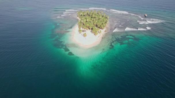 Czterokilometrowy Film Widok Idylliczną Wyspę Wysp Karaibskich San Bluźnierstwo Panamie — Wideo stockowe