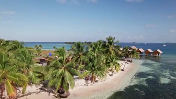 Drone Vista Flyback Isla Idílica Las Islas Caribeñas San Blas — Vídeos de Stock