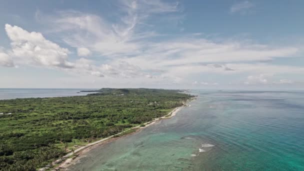 Aerial View Video Turquoise Caribbean Beach Coastal San Andres Island — Vídeo de Stock