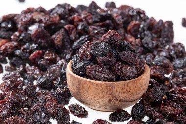 Healthy Food - Nuts Dehydrated Grapes; Photo White Background