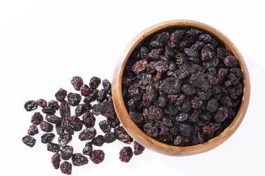 Healthy Food - Nuts Dehydrated Grapes; Photo White Background