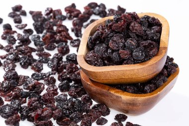 Healthy Food - Nuts Dehydrated Grapes; Photo White Background